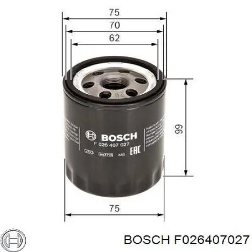 F026407027 Bosch filtro de aceite