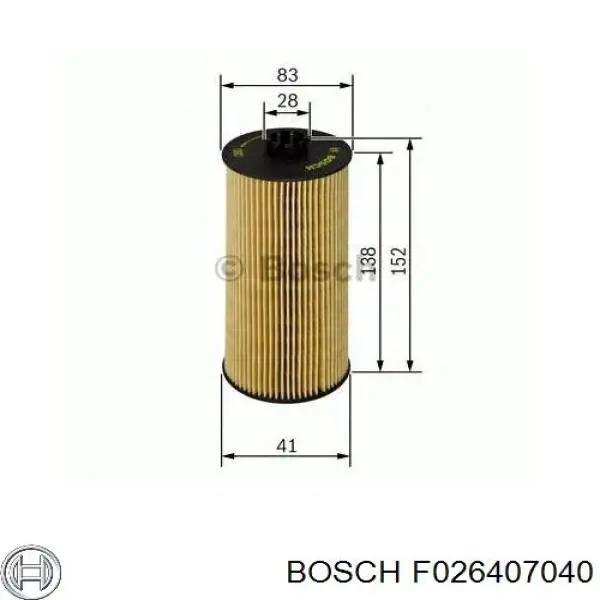 Filtro de aceite motor Bosch F026407040