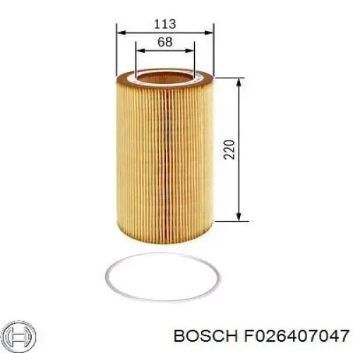 F026407047 Bosch filtro de aceite