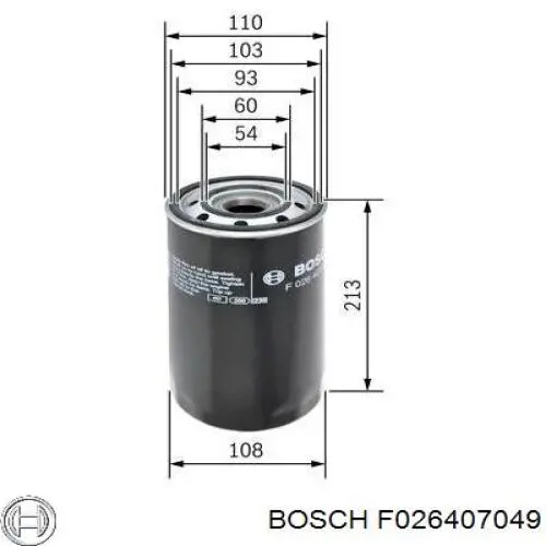 F026407049 Bosch filtro de aceite