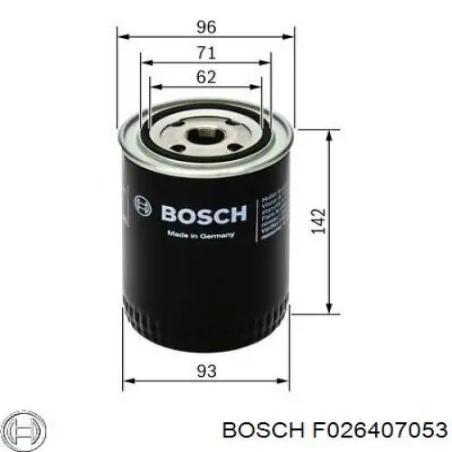 F026407053 Bosch filtro de aceite