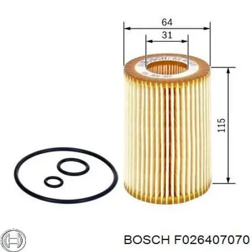 F026407070 Bosch Filtro aceite
