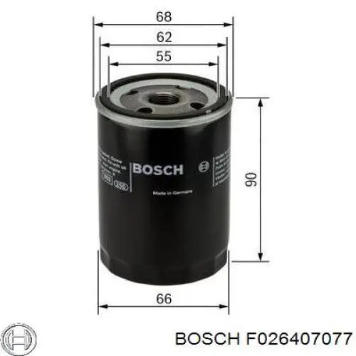 Filtro de aceite Bosch F026407077 precio, desde 6,28 EUR