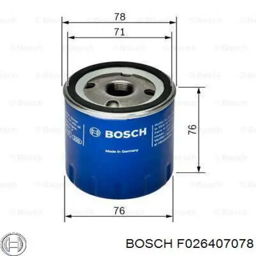 F026407078 Bosch filtro de aceite