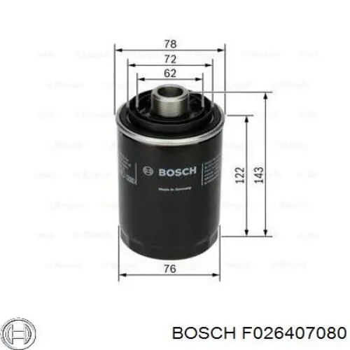 Filtro de aceite F026407080 Bosch