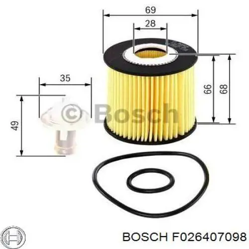 Filtro de aceite F026407098 Bosch
