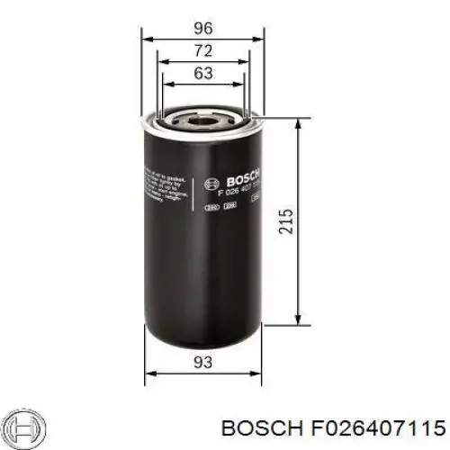 Filtro hidráulico, transmisión automática Bosch F026407115