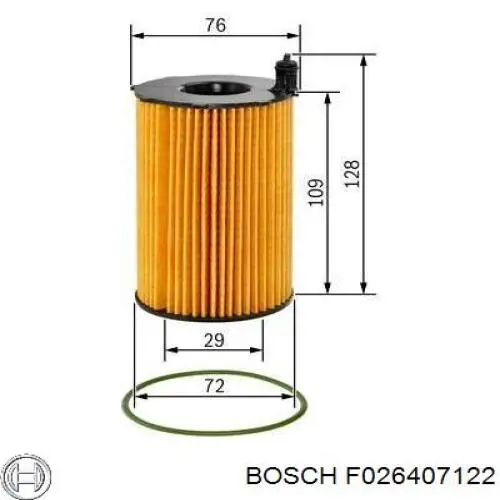F026407122 Bosch Filtro aceite