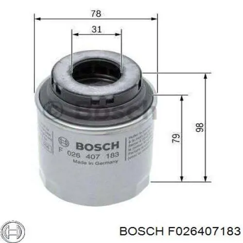 Comprar F026407183 Bosch Filtros de aceite
