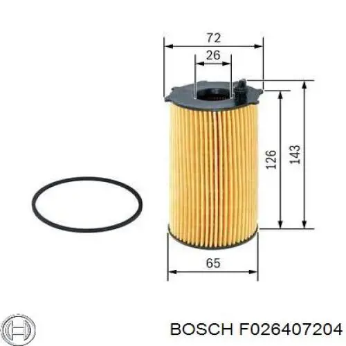 F026407204 Bosch Filtro aceite