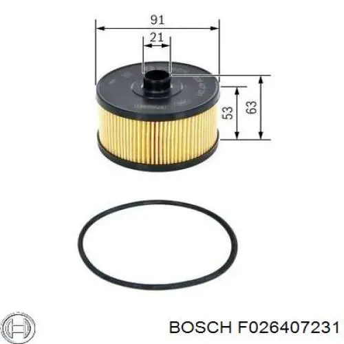 F026407231 Bosch filtro de aceite