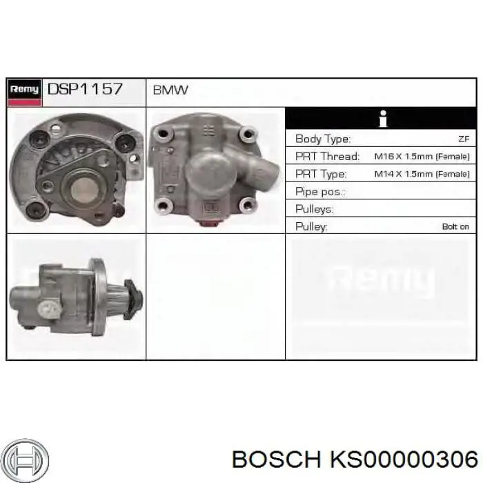 KS00000306 Bosch bomba hidráulica de dirección