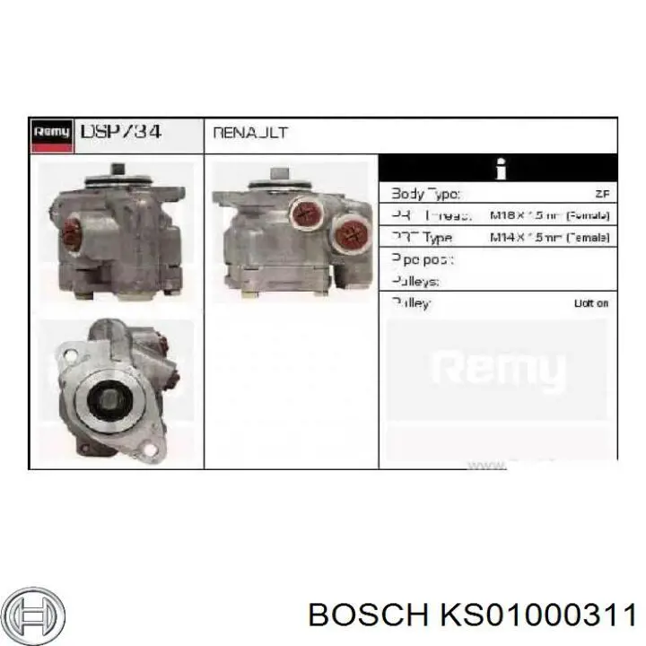 KS01000311 Bosch bomba hidráulica de dirección