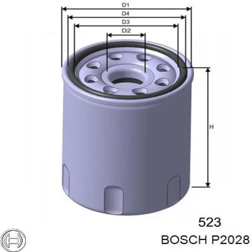 P2028 Bosch filtro de aceite