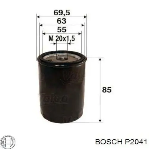 P2041 Bosch filtro de aceite