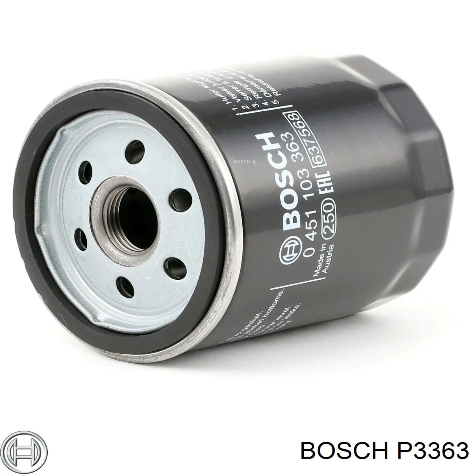 P3363 Bosch filtro de aceite