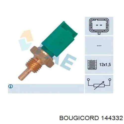 144332 Bougicord sensor de temperatura del refrigerante