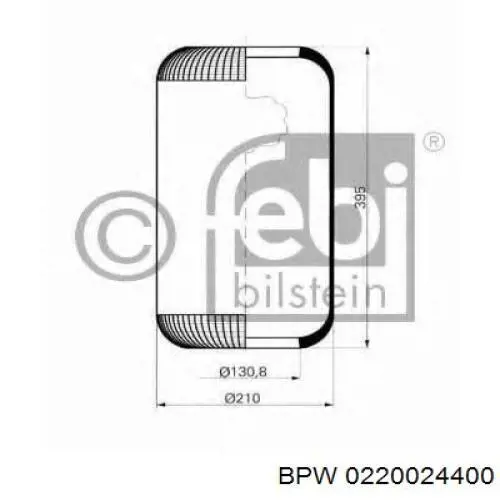 0220024400 BPW muelle neumático, suspensión