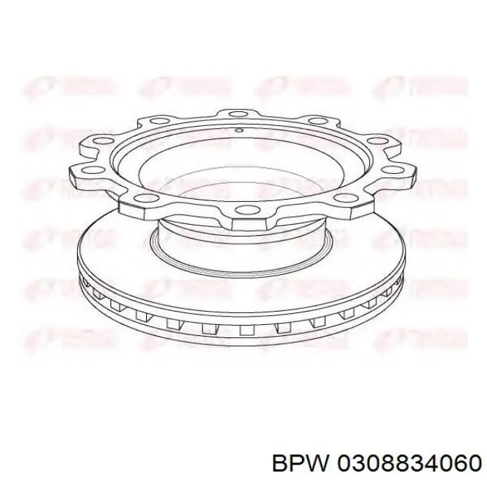 0308834060 BPW disco de freno trasero