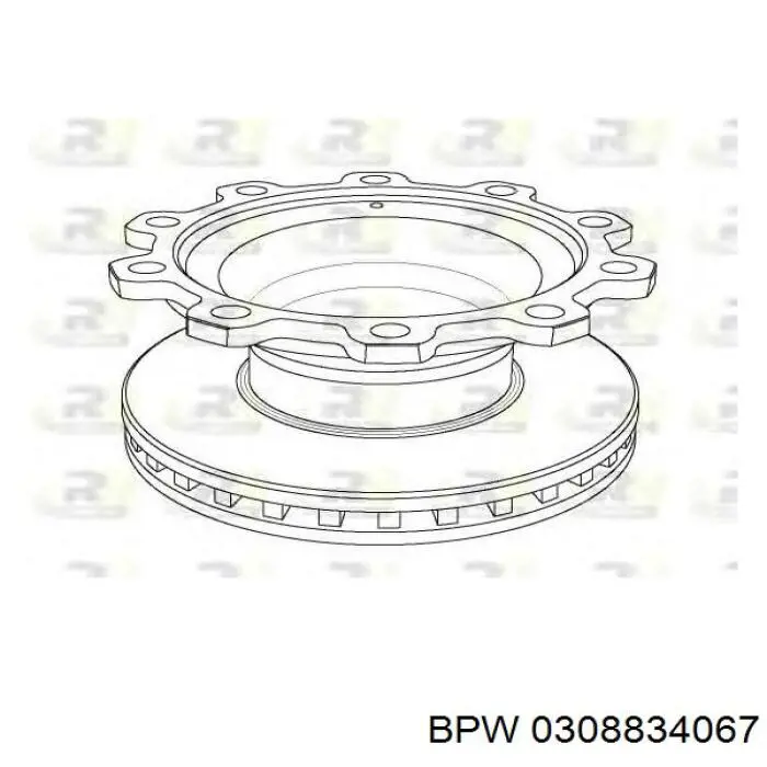 0308834067 BPW disco de freno trasero