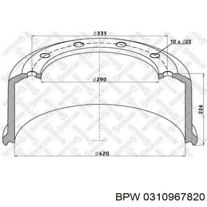 0310967820 BPW freno de tambor trasero