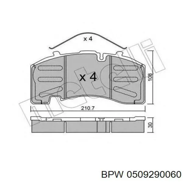 0509290060 BPW Pastillas freno traseras