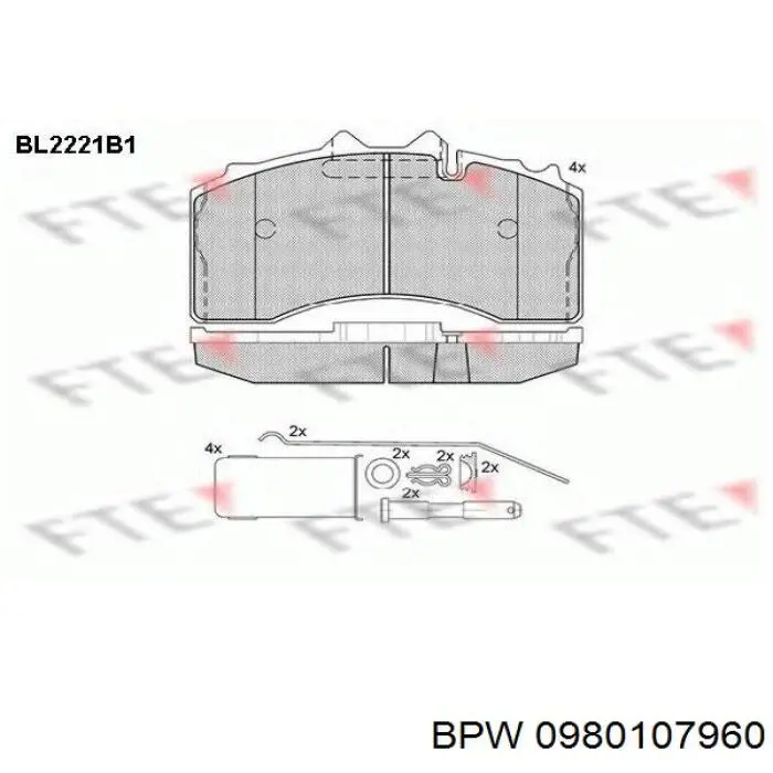 0900061791 BPW pastillas de freno traseras