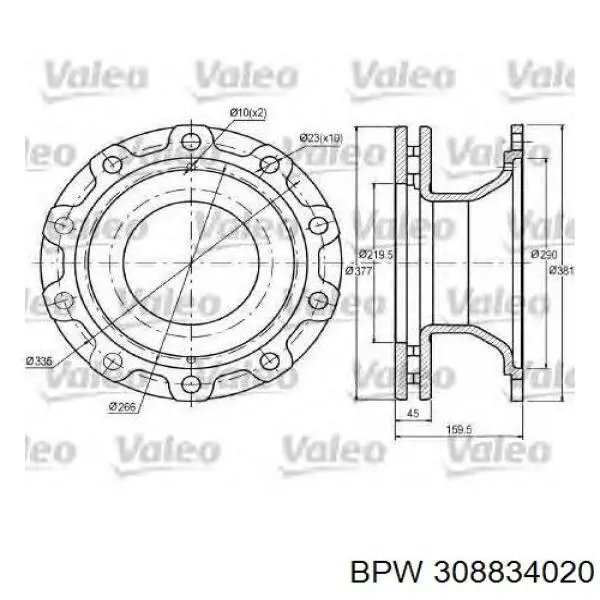 308834020 BPW disco de freno trasero