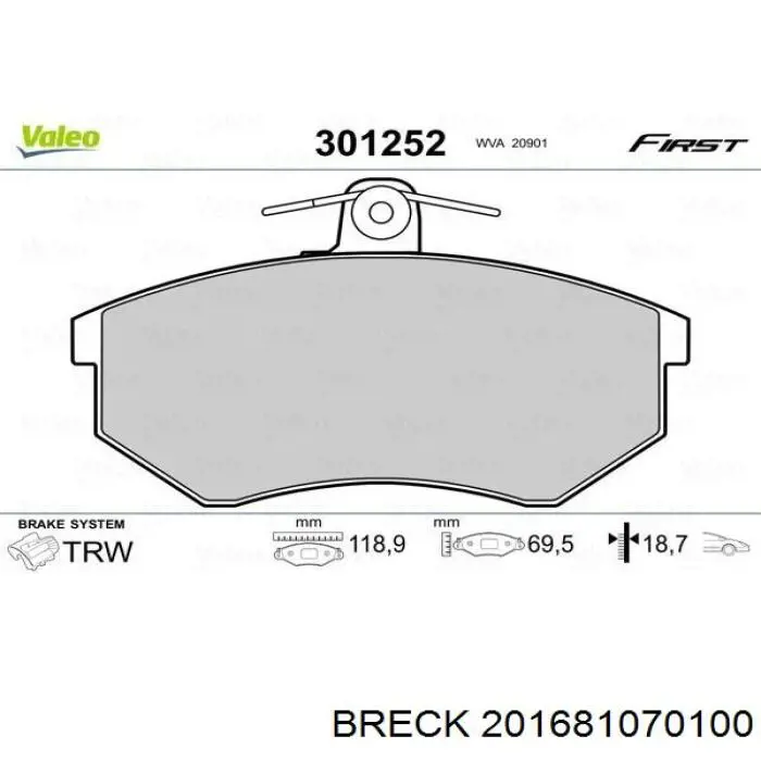 Pastillas de freno delanteras Seat Toledo 1 1L