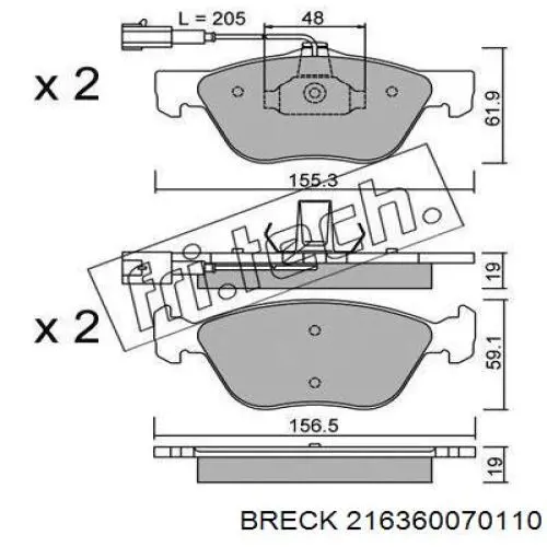 Pastillas de freno delanteras Alfa Romeo 156 932