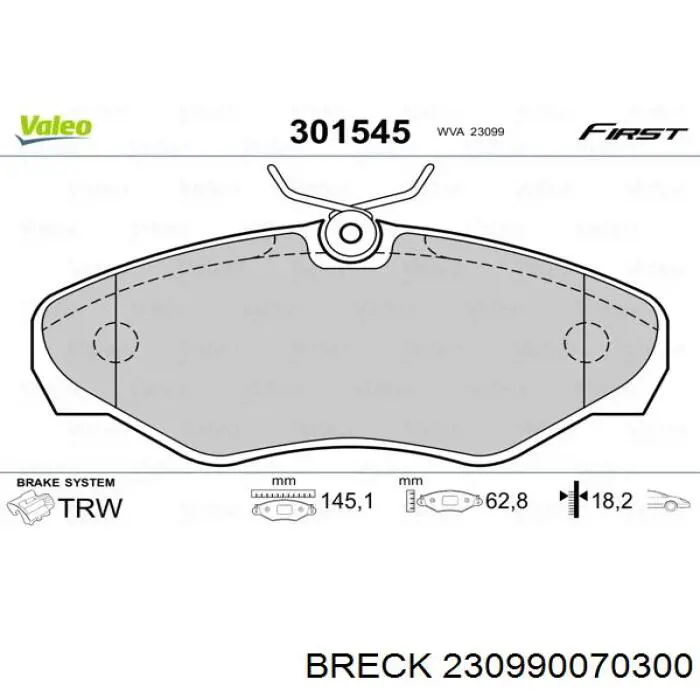 Pastillas de freno delanteras Renault Trafic 2 FL