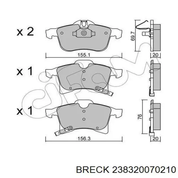 Pastillas de freno delanteras Opel Corsa X12
