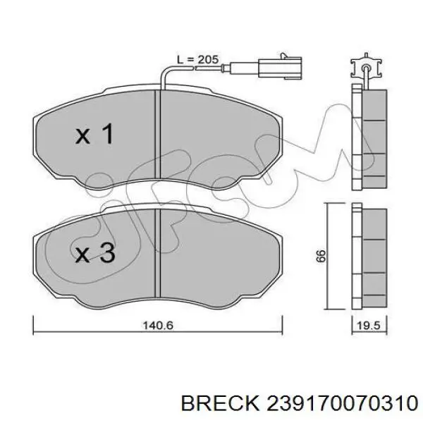 Pastillas de freno delanteras Fiat Ducato 2 230L