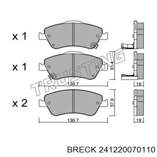 Pastillas de freno delanteras Toyota Corolla E12