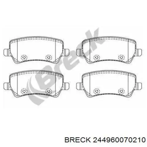 24496 00 702 10 Breck pastillas de freno traseras