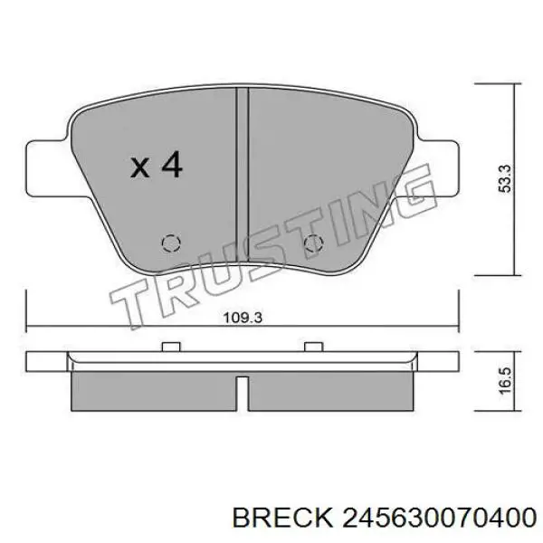 24563 00 704 00 Breck pastillas de freno traseras