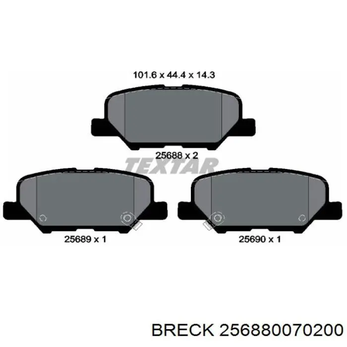 25688 00 702 00 Breck pastillas de freno traseras