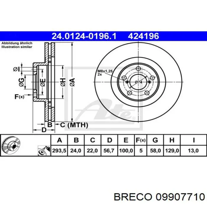 Freno de disco delantero Subaru Impreza 1 GC