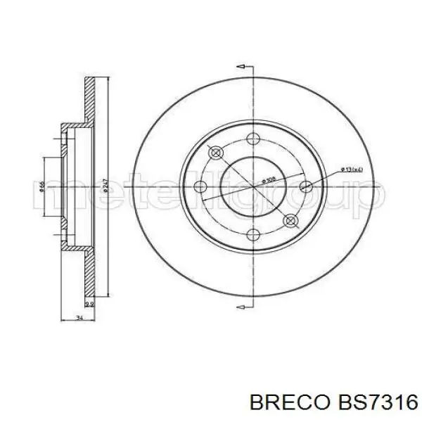 Disco de freno delantero Peugeot/Citroen 169001