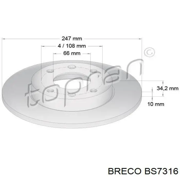 Disco de freno 169001 Peugeot/Citroen