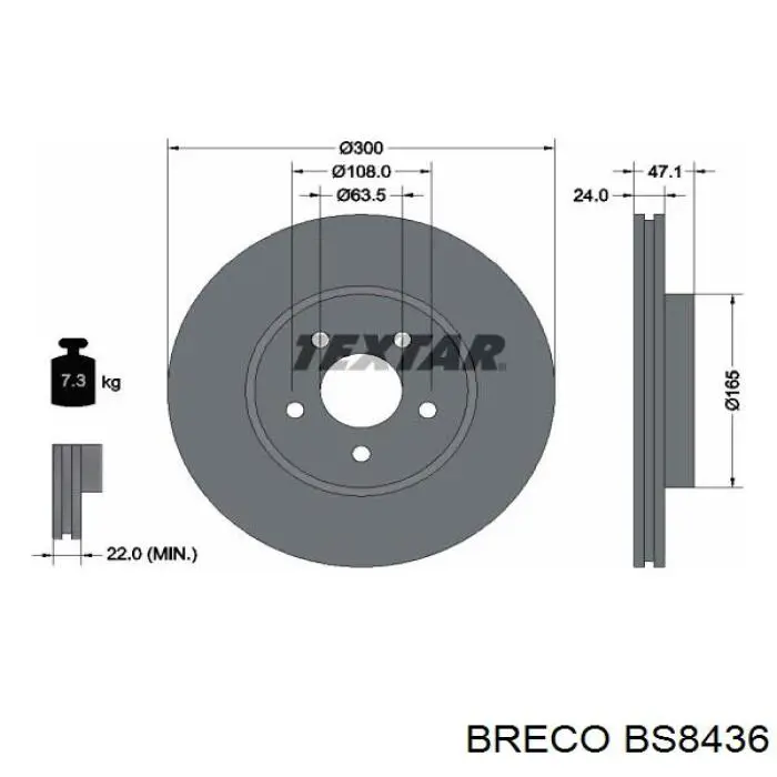 Freno de disco delantero Jaguar X-type CF1