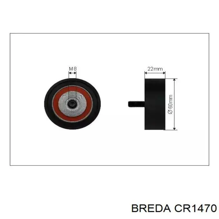 CR1470 Breda polea inversión / guía, correa poli v