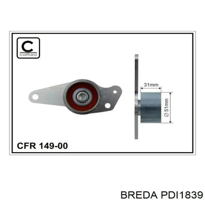 PDI1839 Breda rodillo intermedio de correa dentada