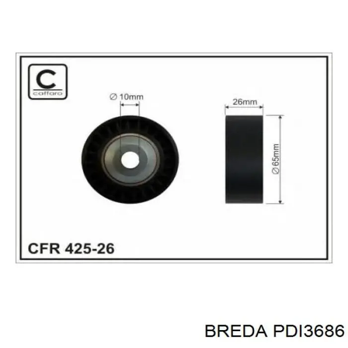 PDI3686 Breda rodillo intermedio de correa dentada