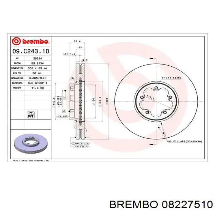 Freno de disco delantero Ford Taunus GBS.GBNS