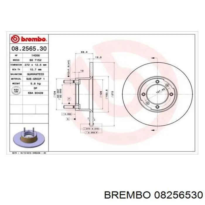 08256530 Brembo freno de disco delantero