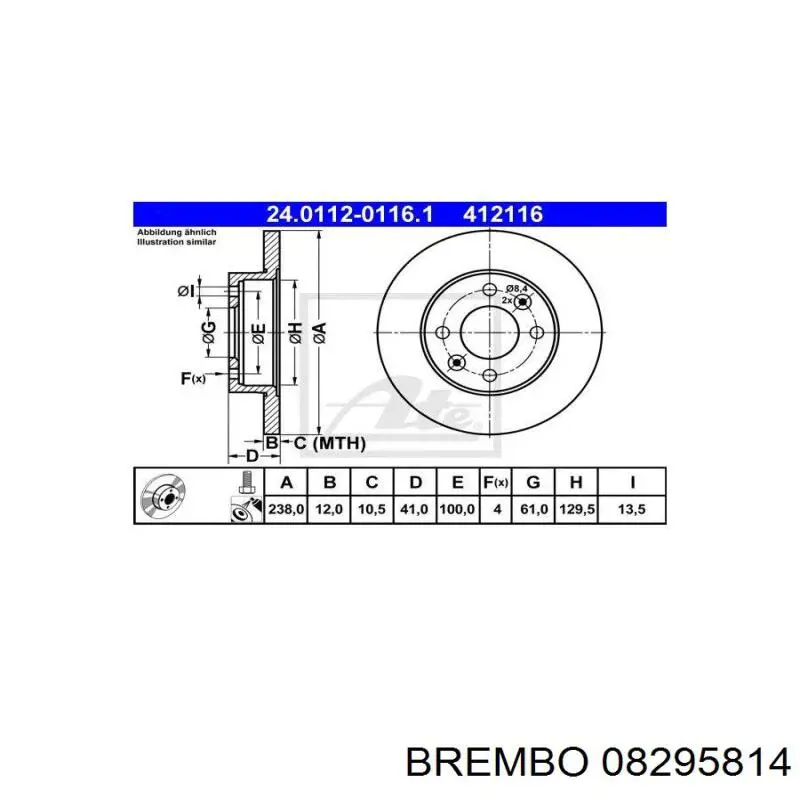 Disco de freno delantero Brembo 08295814