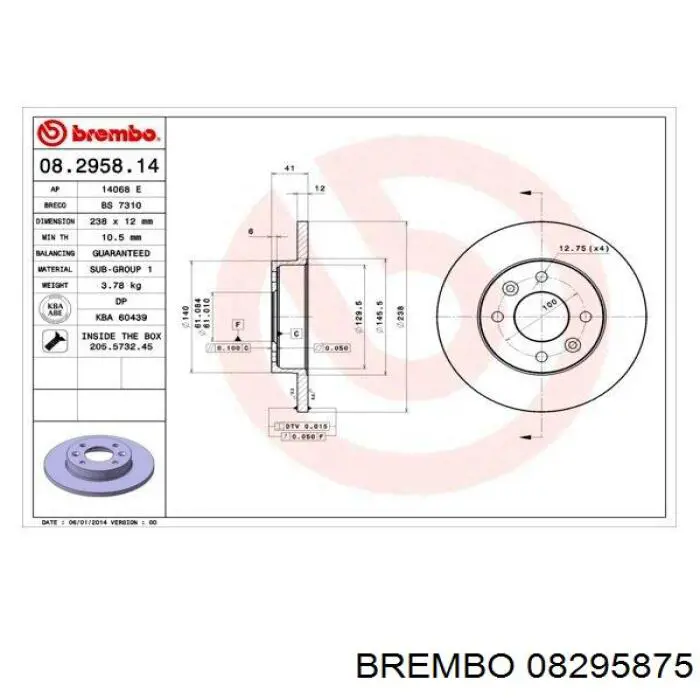 Frenos delanteros Brembo 08295875 precio, desde 19,35 EUR