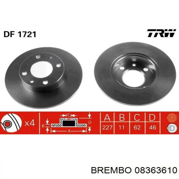 Freno de disco delantero Seat 600