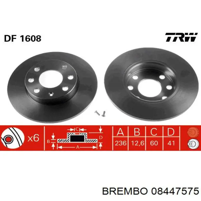 08.4475.75 Brembo freno de disco delantero